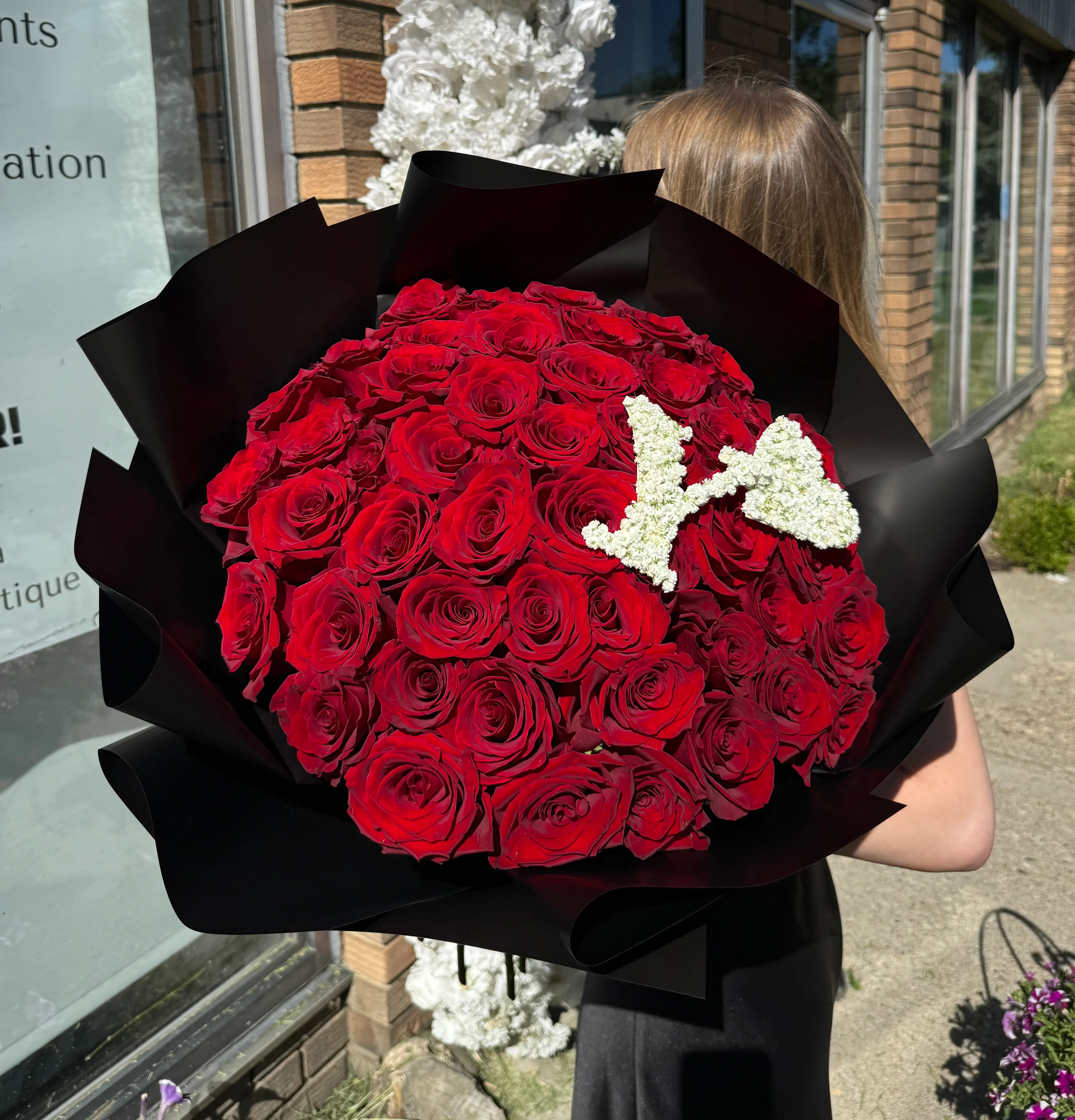50 Red Roses Personalized Bouquet
